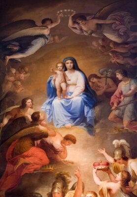 Арт фотообои Мария с младенцем Иисусом