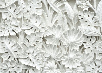 Фотообои Белые листья